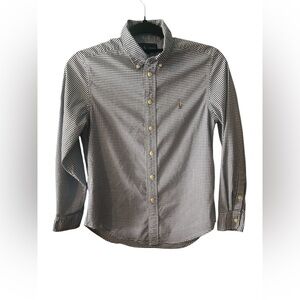 Ralph Lauren blue white button down long sleeve shirt boys medium preppy polo